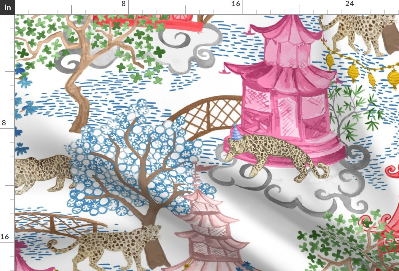 Custom | Ruth in Leopards Spoonflower Party Fabric Pagoda