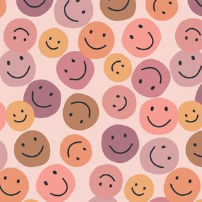 Happy Smiley Faces mini Pink