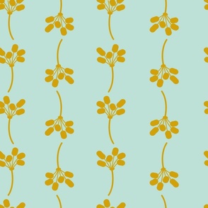 Floral Twigs Green Yellow