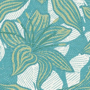 Rustic Lilies - Underwater Turquoise / Large