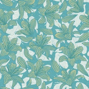 Rustic Lilies - Underwater Turquoise / Medium