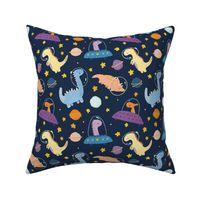 Space Dinos spoonflower fabric by the yard