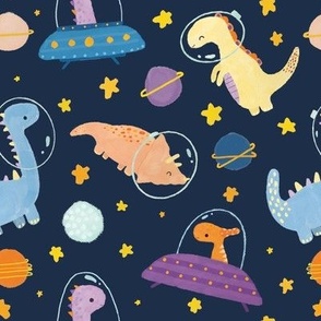 Space Dinos spoonflower fabric by the yard