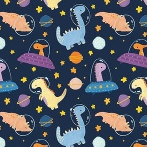Space Dinos spoonflower fabric by the yard
