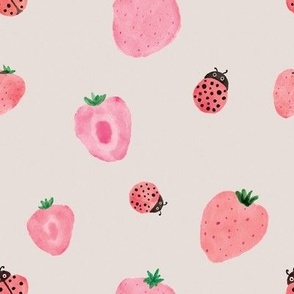 Strawberry Bugs spoonflower fabric by the yard