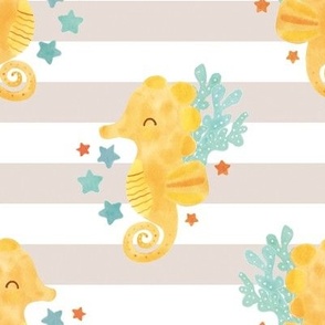 Sue Seahorse Small spoonflower fabric by the yard