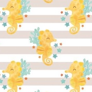 Sue Seahorse spoonflower fabric by the yard