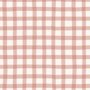 Wobbly gingham in old rose 