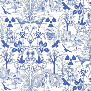 Post Apocalypse Toile Blue Larger