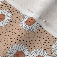 Messy sunflowers and speckles sweet boho flowers garden summer summer soft camel beige coral white