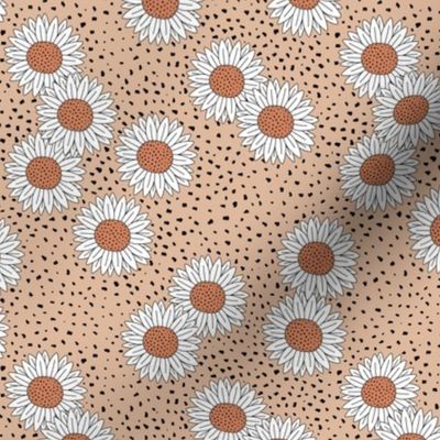 Messy sunflowers and speckles sweet boho flowers garden summer summer soft camel beige coral white