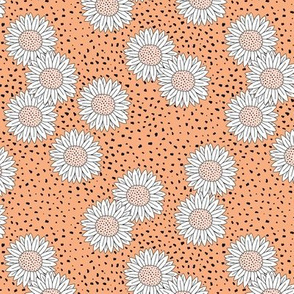 Messy sunflowers and speckles sweet boho flowers garden summer summer soft orange beige white