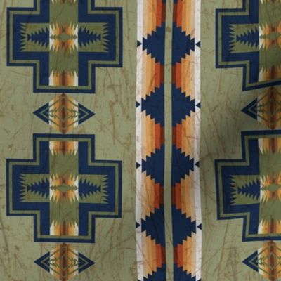 Vintage Western Vertical Stripe-L-Sagebrush