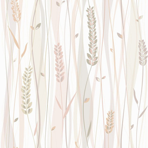 wild grasses - stylized leaves - modern neutrals