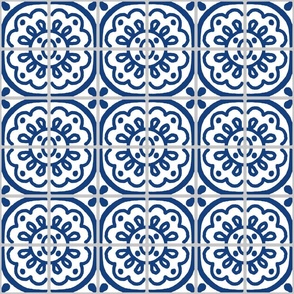Country Farmhouse Tile, Navy Large