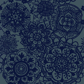 Navy Blue Mandala Pattern
