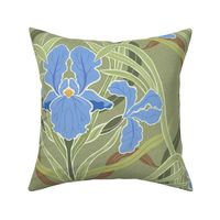 Art Nouveau Blue Iris Large