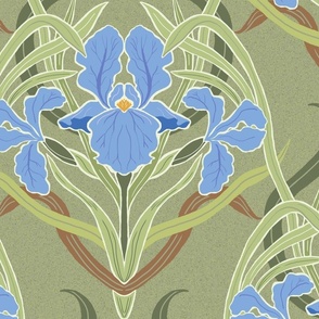 Art Nouveau Blue Iris Large