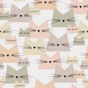 cats - nala cat modern neutrals - cats fabric