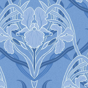 Art Nouveau Iris All Blue