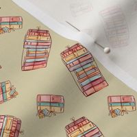 Hand drawn watercolor cozy reading pattern design