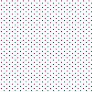 Extra small - miniature dots - Red and green dots on a white background