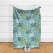 Sea Grass Eel Grass Wild Grass - Teal - Jumbo