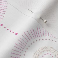 Glimmer - Boho Geometric Medallion Watercolor White & Pink - Regular Scale 
