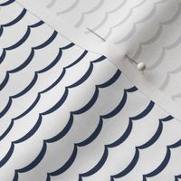 navy and white scallop, waves. pink and pure white scalloped pattern on fabric, wallpaper and decor.