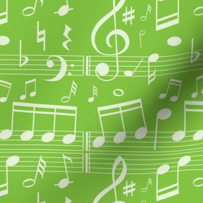 Music Notes - Bigger Scale Lime Green
