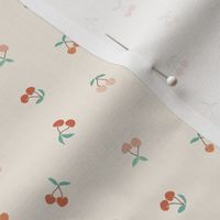 mini micro // tiny cherries in pink and coral cherry fabric