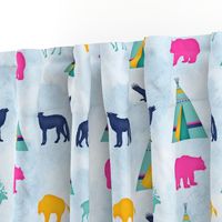 Bigger Scale - Tribal Animals - Blue Sky Background