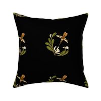 6” Embroidery Pix | Hummingbird & Honeysuckle | Black