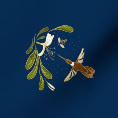 6” Embroidery Pix | Hummingbird Sweets | Deep Blue