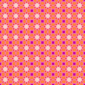 Orange Islamic Geometric Boho No. 11