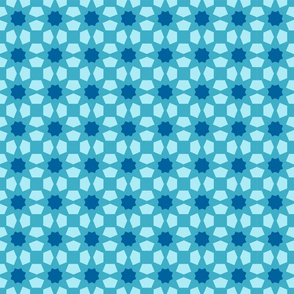 Blue Islamic Geometric Pattern No. 11