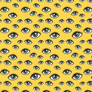small eyes on yellow