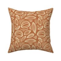 Abstract organic Scandinavian style shells leaf shapes nursery rust copper butter yellow ginger