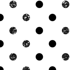 Polka dots glitter on white