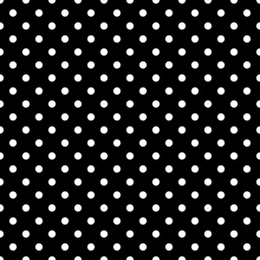 Polka dots white on black dense