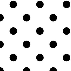 Polka Dots black on white_big enough classic vintage old time cute lady 