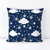 Navy Blue Star Cloud Nursery