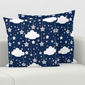 Navy Blue Star Cloud Nursery