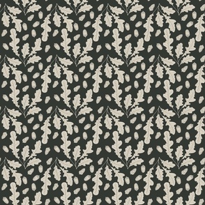 Forest Oak leaf and acorn dark green