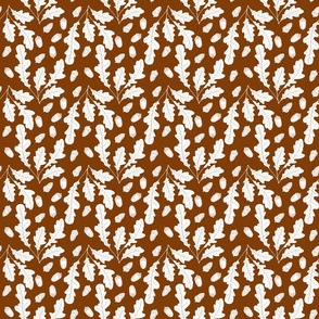 Forest Oak leaf and acorn sepia brown