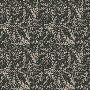 Leaves and forest berries dark green