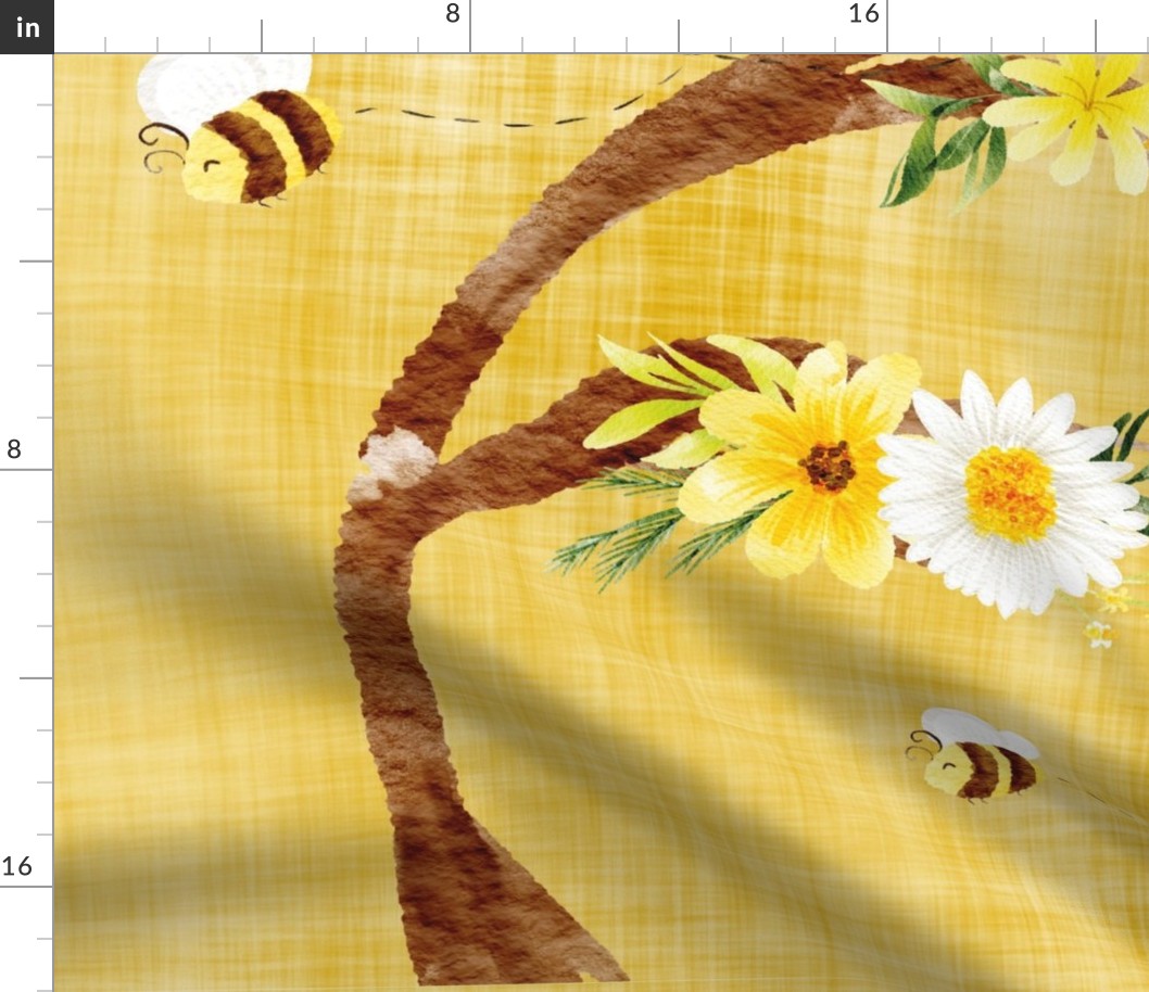 27x36 bee blanket yellow linen