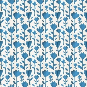 Simple Spring Flowers - Blue and Beige