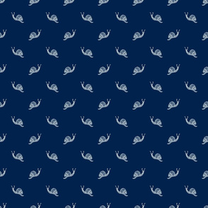 Polka Dot Snail navy blue and white