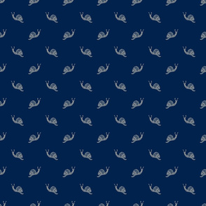 Polka Dot Snail navy blue beige